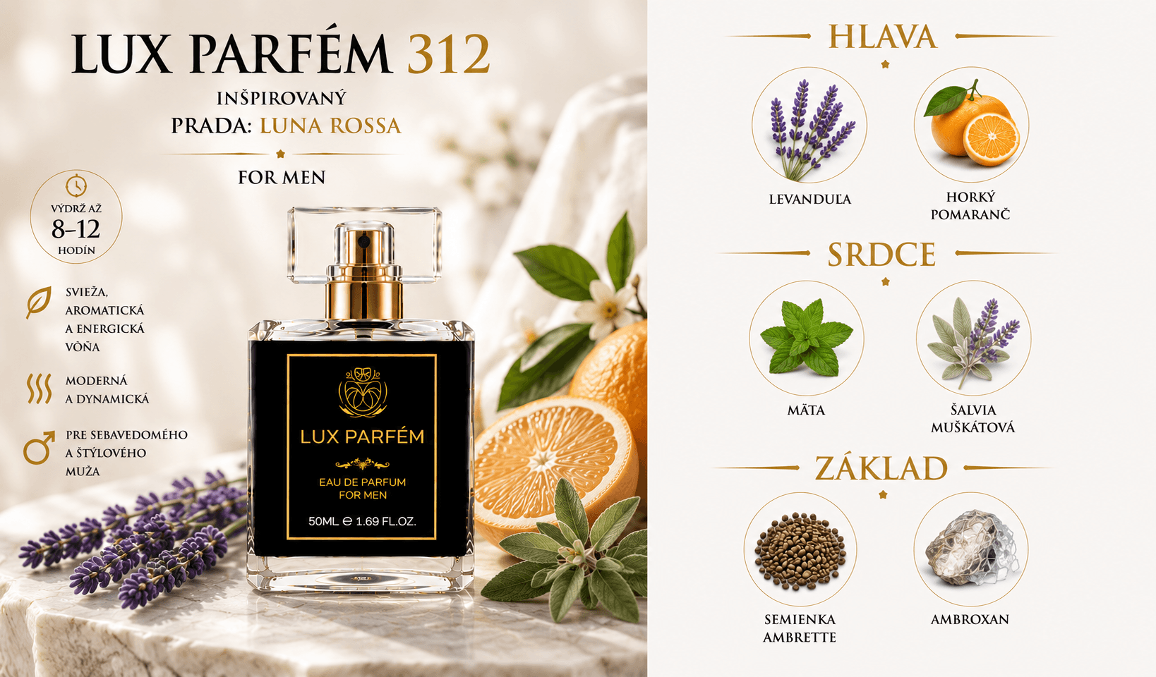 Lux Parfém 312 – Inšpirovaný Prada: Luna Rossa